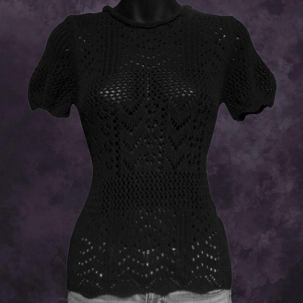 Vtg Guilty Black Knit Top